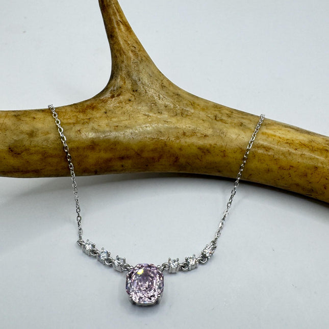 Vintage Pink Ice Cubic Zirconia Crystal 925 Sterling Silver-Necklaces-TomWayne Jewelers