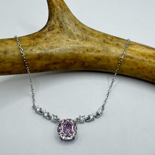 Vintage Pink Ice Cubic Zirconia Crystal 925 Sterling Silver