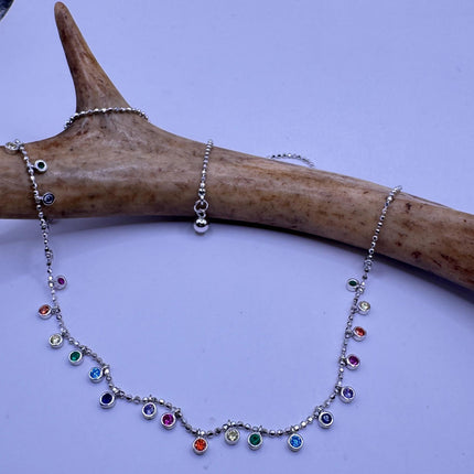 Tiny Silver Charm Necklace | Dainty 925 Sterling Silver Chain Necklace-Necklaces-TomWayne Jewelers