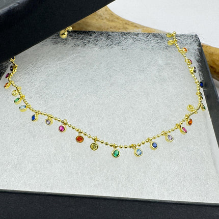 Tiny Gold Charm Necklace | Dainty 925 Sterling Silver Chain Necklace-Necklaces-TomWayne Jewelers