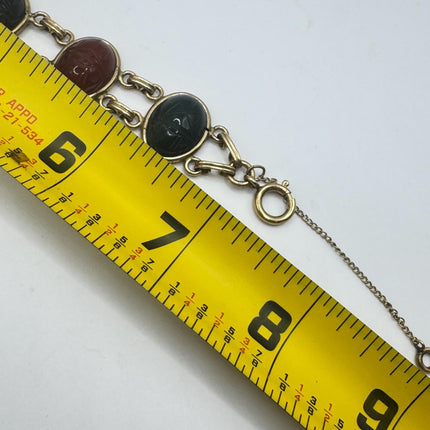 Vintage Gold Filled Scarab Bracelet: Black Onyx Gemstone
