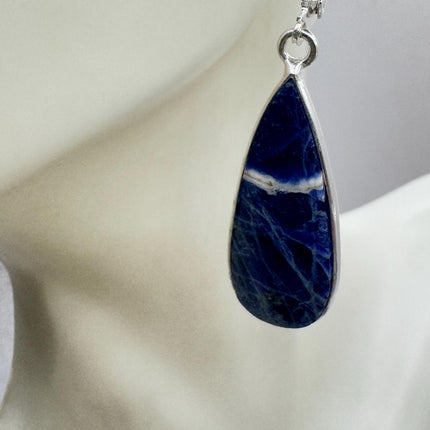 Vintage Blue Lapis Lazuli Dangle Earrings Sterling Silver Leverbacks