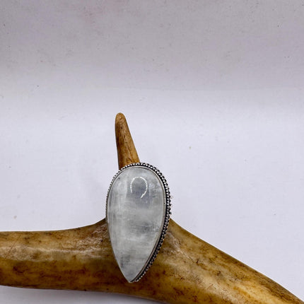 Vintage Rainbow Moonstone Ring Chunky Boho Antique Style Design-Rings-TomWayne Jewelers