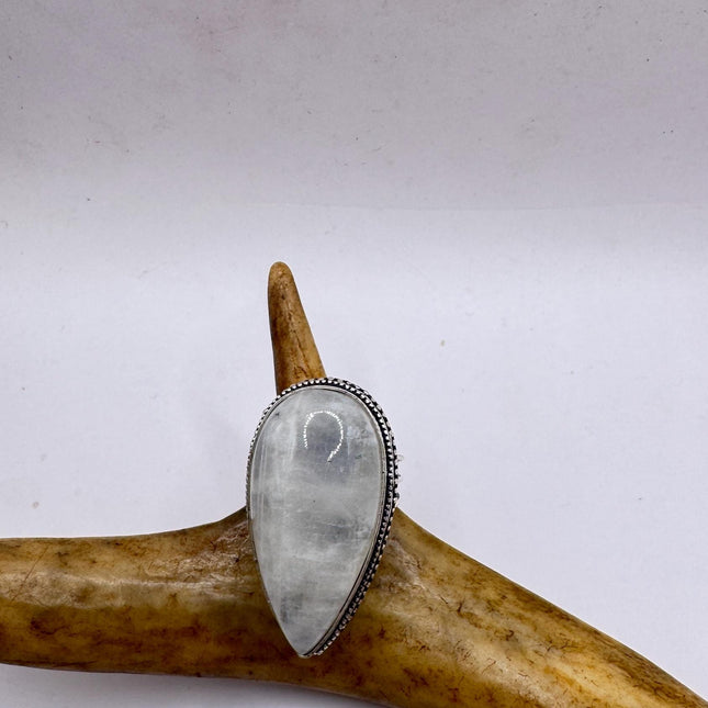 Vintage Rainbow Moonstone Ring Chunky Boho Antique Style Design-Rings-TomWayne Jewelers