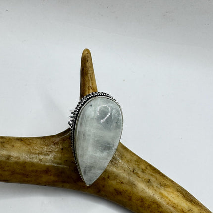 Vintage Rainbow Moonstone Ring Chunky Boho Antique Style Design-Rings-TomWayne Jewelers