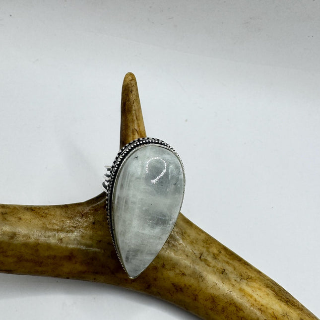 Vintage Rainbow Moonstone Ring Chunky Boho Antique Style Design-Rings-TomWayne Jewelers