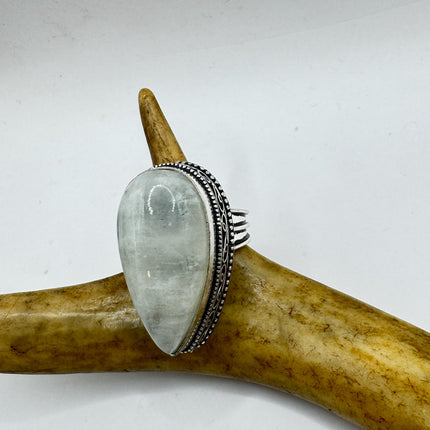 Vintage Rainbow Moonstone Ring Chunky Boho Antique Style Design-Rings-TomWayne Jewelers