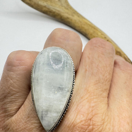 Vintage Rainbow Moonstone Ring Chunky Boho Antique Style Design-Rings-TomWayne Jewelers