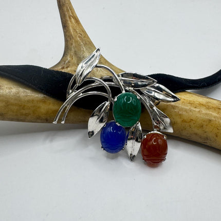 Vintage Scarab Brooch 925 sterling silver-Pins and Brooches-TomWayne Jewelers