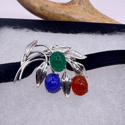 Vintage Scarab Brooch 925 sterling silver-Pins and Brooches-TomWayne Jewelers