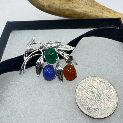 Vintage Scarab Brooch 925 sterling silver-Pins and Brooches-TomWayne Jewelers