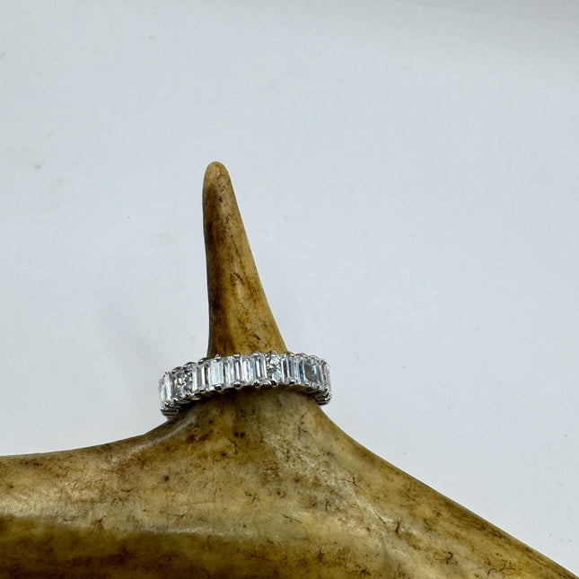 Vintage CZ Eternity Wedding Ring Engagement Band
