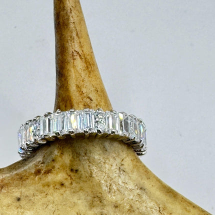 Vintage CZ Eternity Wedding Ring Engagement Band