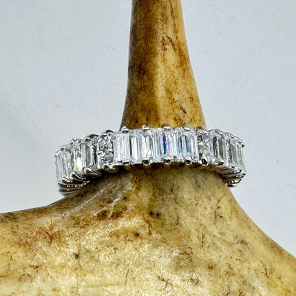 Vintage CZ Eternity Wedding Ring Engagement Band