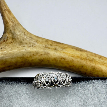 Vintage Silver Eternity Ring – 925 Sterling Silver Stackable Wedding Band-Rings-TomWayne Jewelers