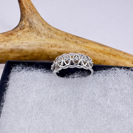 Vintage Silver Eternity Ring – 925 Sterling Silver Stackable Wedding Band-Rings-TomWayne Jewelers