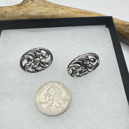 Vintage Silver Earrings – Clip On Screw Back Sterling Silver Jewelry Vine Swirl-Earrings-TomWayne Jewelers
