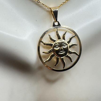 Gold Filled Sun Star Pendant Necklace - Vintage-Necklaces-TomWayne Jewelers