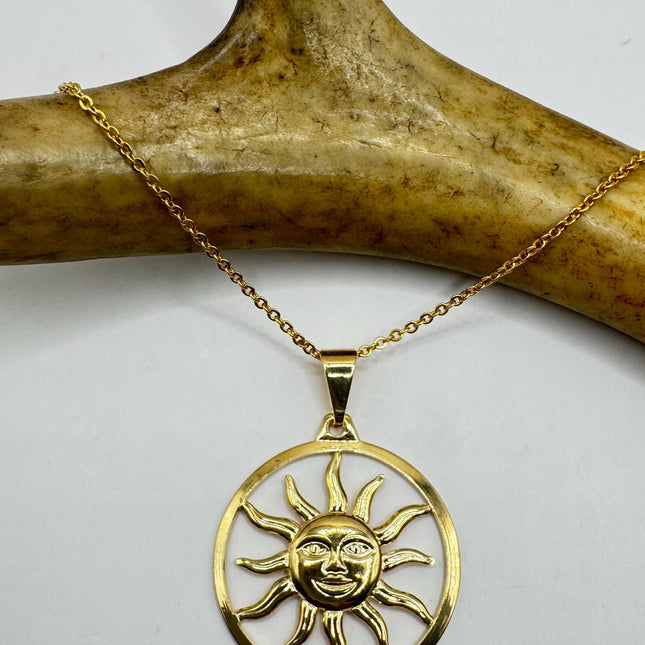 Gold Filled Sun Star Pendant Necklace - Vintage-Necklaces-TomWayne Jewelers