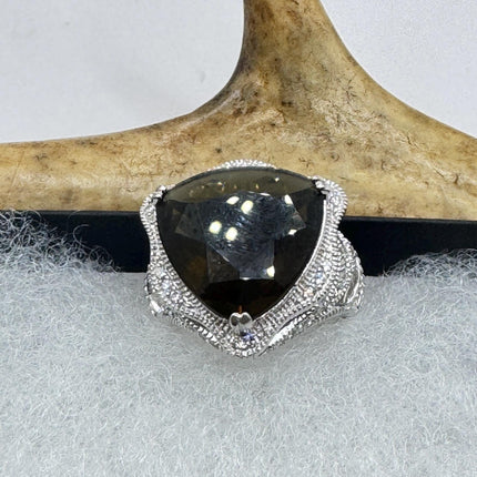 Vintage Smoky Topaz Chunky Cocktail Ring 925 Sterling Silver-Rings-TomWayne Jewelers
