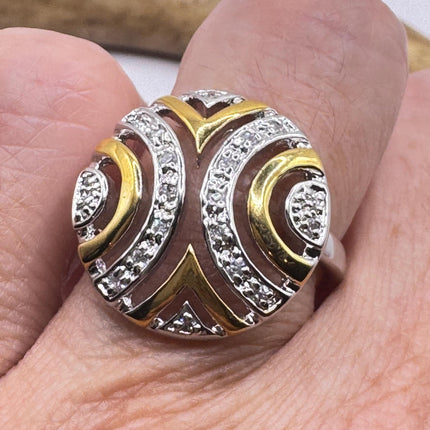Vintage Sapphire Ring - Sterling Silver Art Deco White Sapphire Jewelry-Rings-TomWayne Jewelers