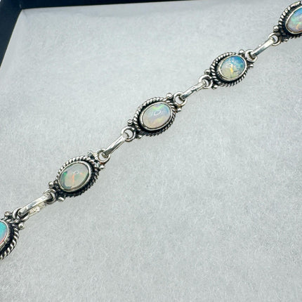 Vintage Blue Ethiopian Opal 925 Sterling Silver