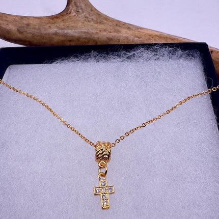 Vintage Gold Filled Tiny Cross Necklace