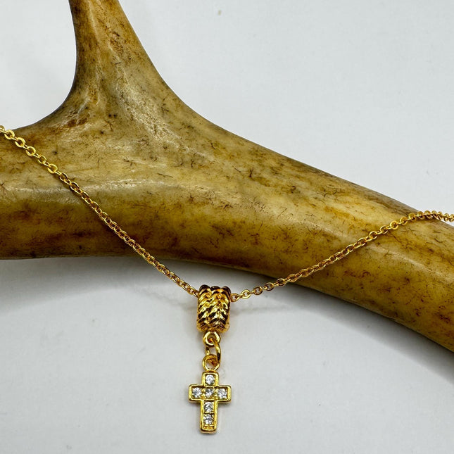 Vintage Gold Filled Tiny Cross Necklace