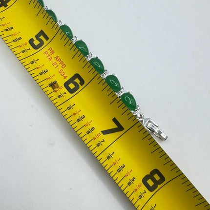 Vintage Green Aventurine Jade Lucky Bracelet - Silver Bronze