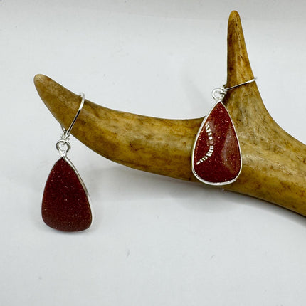Vintage Red Goldstone Silver Earrings | 925 sterling Silver Lever Backs-Earrings-TomWayne Jewelers