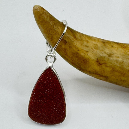 Vintage Red Goldstone Silver Earrings | 925 sterling Silver Lever Backs-Earrings-TomWayne Jewelers