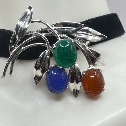 Vintage Scarab Brooch 925 sterling silver-Pins and Brooches-TomWayne Jewelers