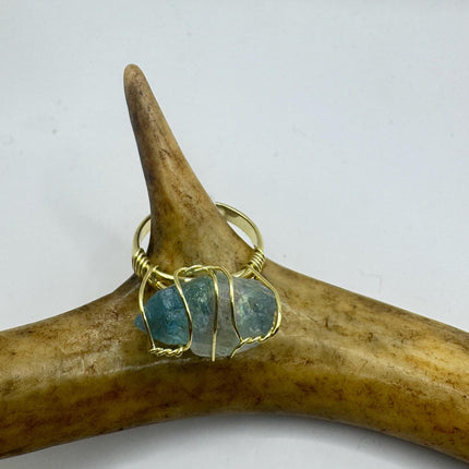 Vintage Green Fluorite Statement Ring Gold 925 Sterling Silver Adjustable-Rings-TomWayne Jewelers