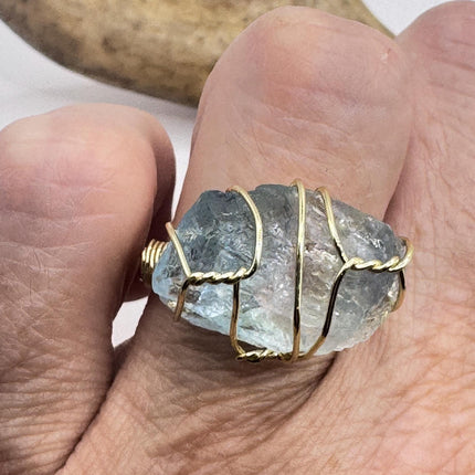 Vintage Green Fluorite Statement Ring Gold 925 Sterling Silver Adjustable-Rings-TomWayne Jewelers