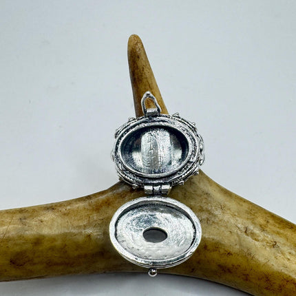 Vintage Silver Bronze Poison Ring | Rose Quartz | Statement Ring-Rings-TomWayne Jewelers