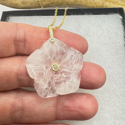 Vintage Blue lapis lazuli Flower Necklace Gold Filled