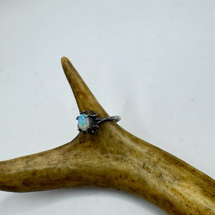 Vintage White Fire Opal Ring 925 Sterling Silver-Rings-TomWayne Jewelers