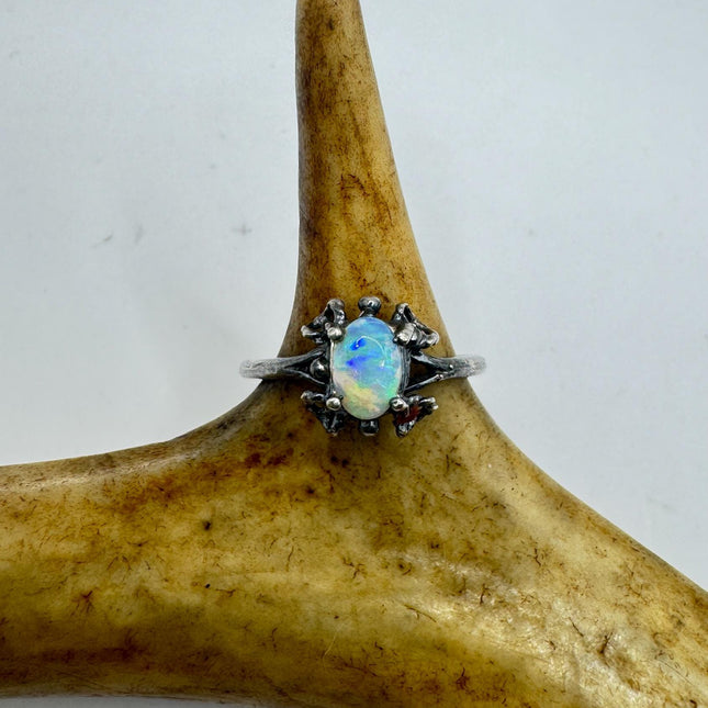Vintage White Fire Opal Ring 925 Sterling Silver-Rings-TomWayne Jewelers