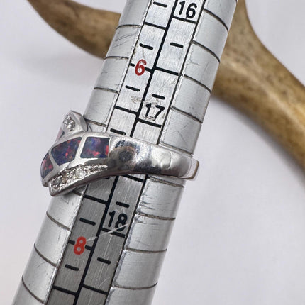 Vintage White Fire Opal Ring 925 Sterling Silver-Rings-TomWayne Jewelers