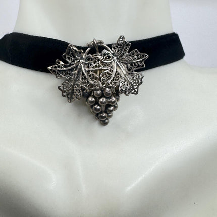 Vintage Sterling Silver Grape Brooch:Scatter Pin-Pins and Brooches-TomWayne Jewelers