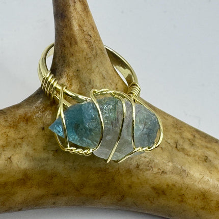 Vintage Green Fluorite Statement Ring Gold 925 Sterling Silver Adjustable-Rings-TomWayne Jewelers