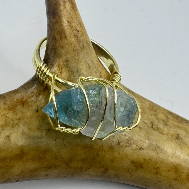Vintage Green Fluorite Statement Ring Gold 925 Sterling Silver Adjustable-Rings-TomWayne Jewelers