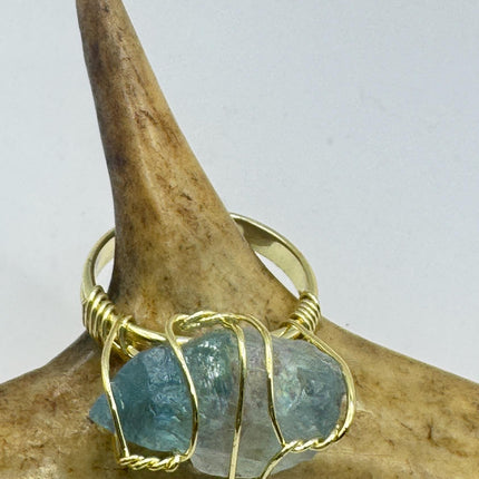 Vintage Green Fluorite Statement Ring Gold 925 Sterling Silver Adjustable-Rings-TomWayne Jewelers