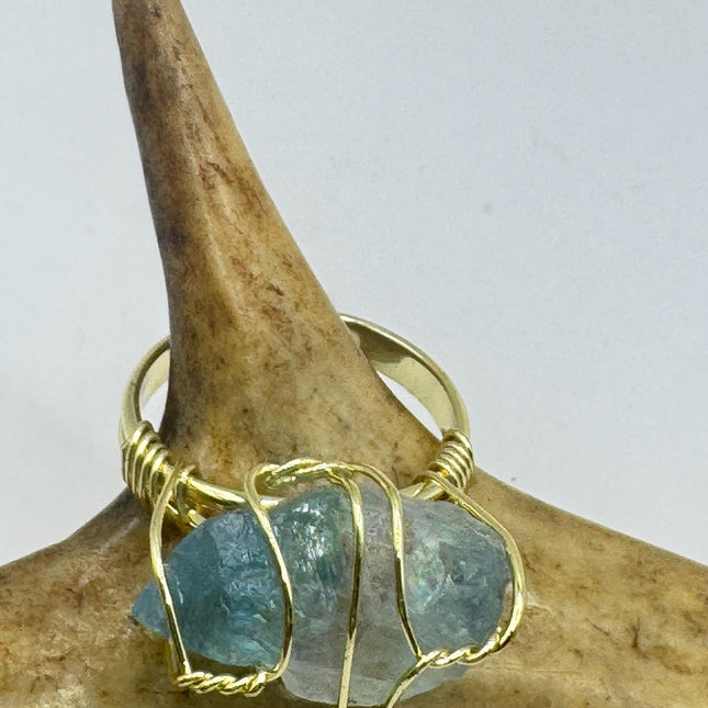 Vintage Green Fluorite Statement Ring Gold 925 Sterling Silver Adjustable-Rings-TomWayne Jewelers