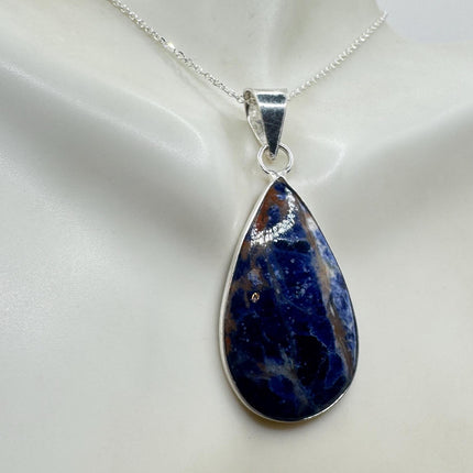 Vintage Lapis Lazuli Silver Gemstone Pendant | 925 Sterling Silver Necklace
