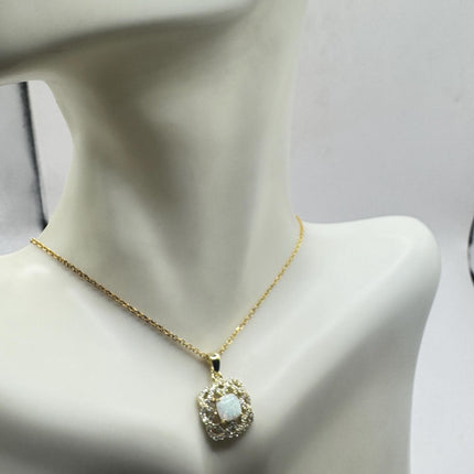 Vintage Blue Fire Opal Set Gold 925 sterling Silver Necklace and Earrings-TomWayne Jewelers