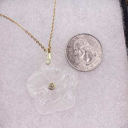 Vintage Blue lapis lazuli Flower Necklace Gold Filled