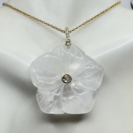 Vintage Blue lapis lazuli Flower Necklace Gold Filled