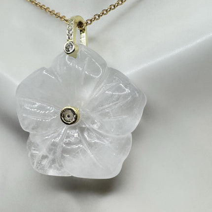 Vintage Blue lapis lazuli Flower Necklace Gold Filled