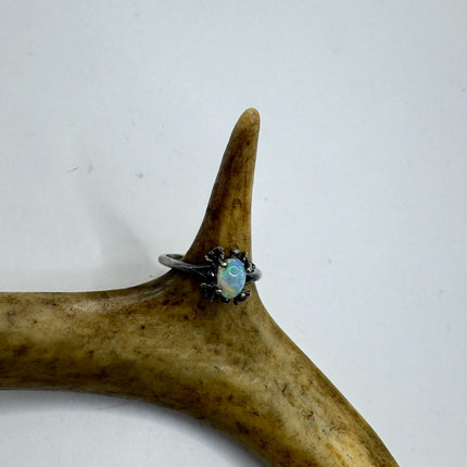 Vintage White Fire Opal Ring 925 Sterling Silver-Rings-TomWayne Jewelers
